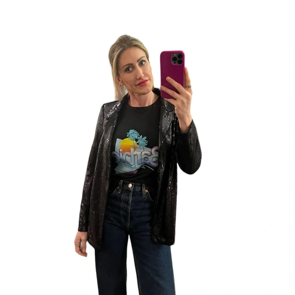 NWT Black sequined blazer